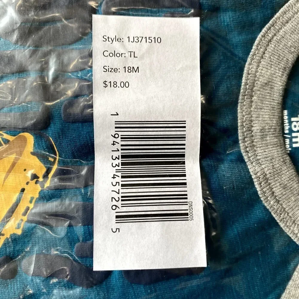 Carter's Construction Long Sleeve Shirt Gray Blue 18 Months